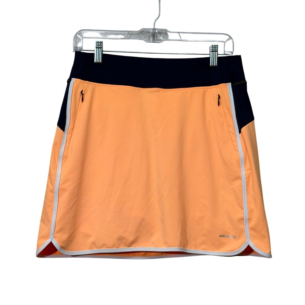 Annika Cutter & Buck Skort Womens Small Orange Blue Golf Tennis Athletic UPF 50